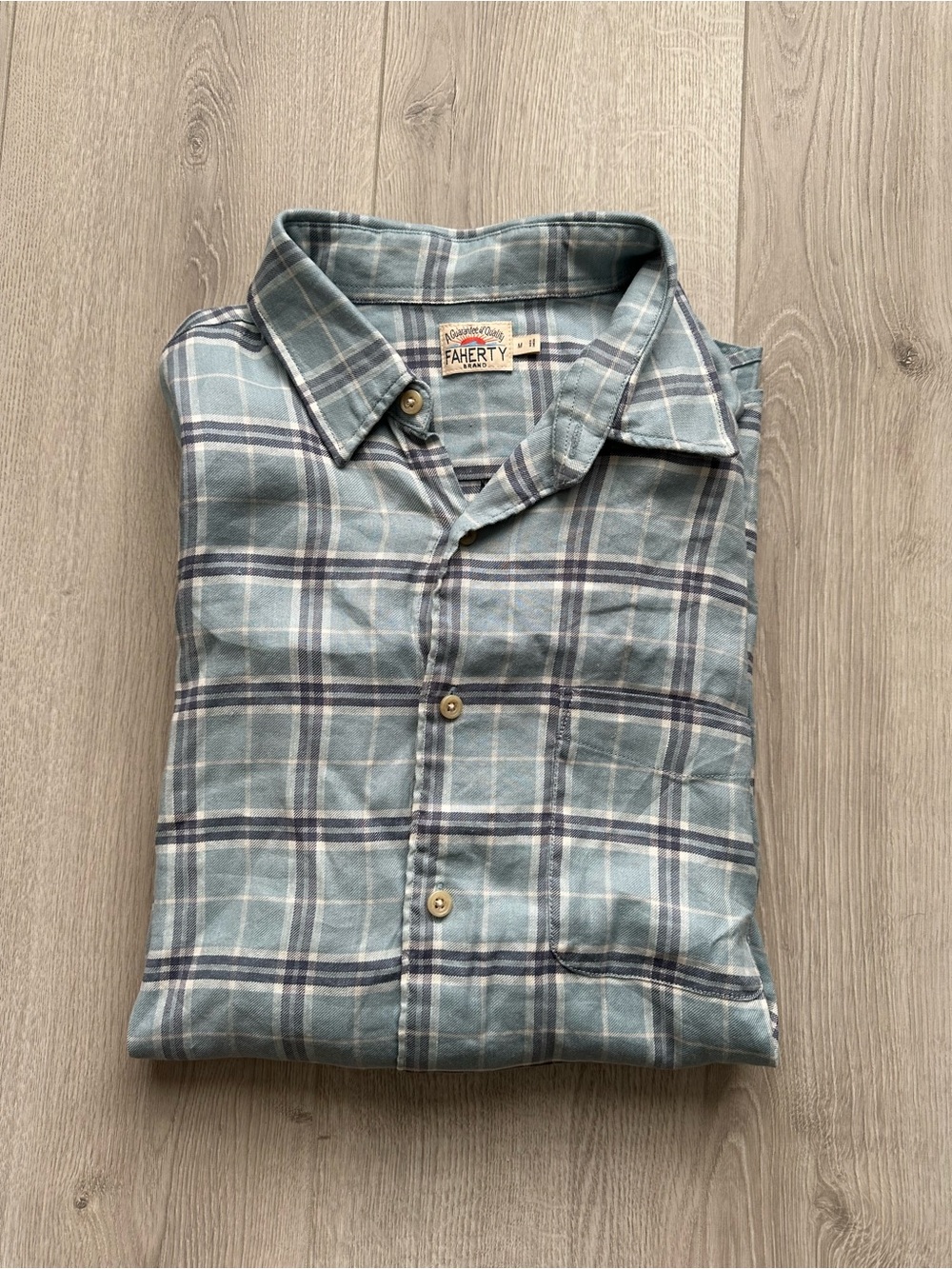 Faherty Coastline Long Sleeve Plaid Button-Down Shirt - Light Blue